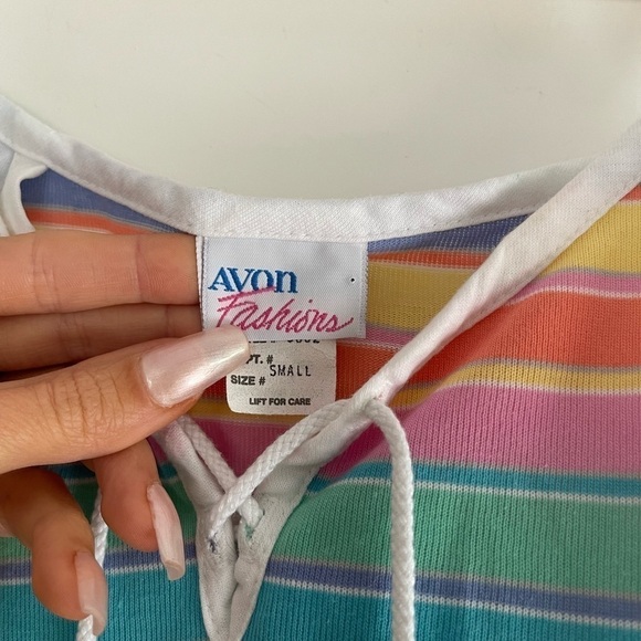 Vintage Avon Fashions Rainbow Striped Camisole - S - Picture 2 of 6